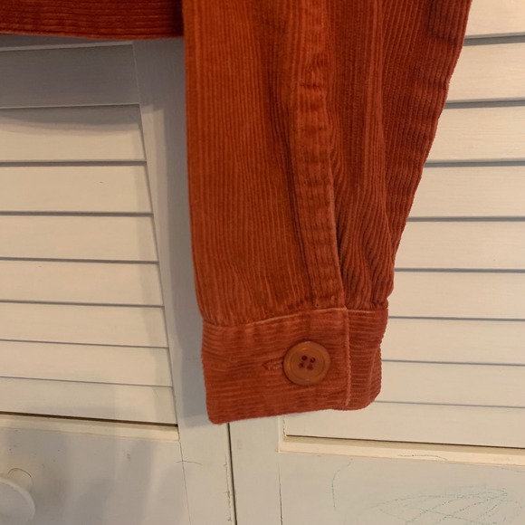 VTG Free People Corduroy Trucker Jacket Y2K Cropped Burnt Orange Womens S Boho - Picture 6 of 9